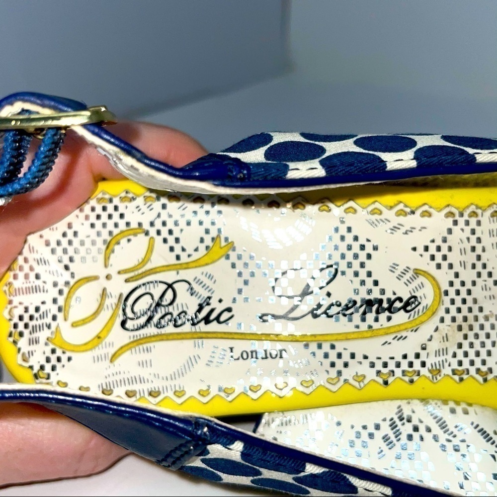 Poetic License “Mad Money” Wedge Sandals Polka Dot Size 6.5 - Picture 8 of 12